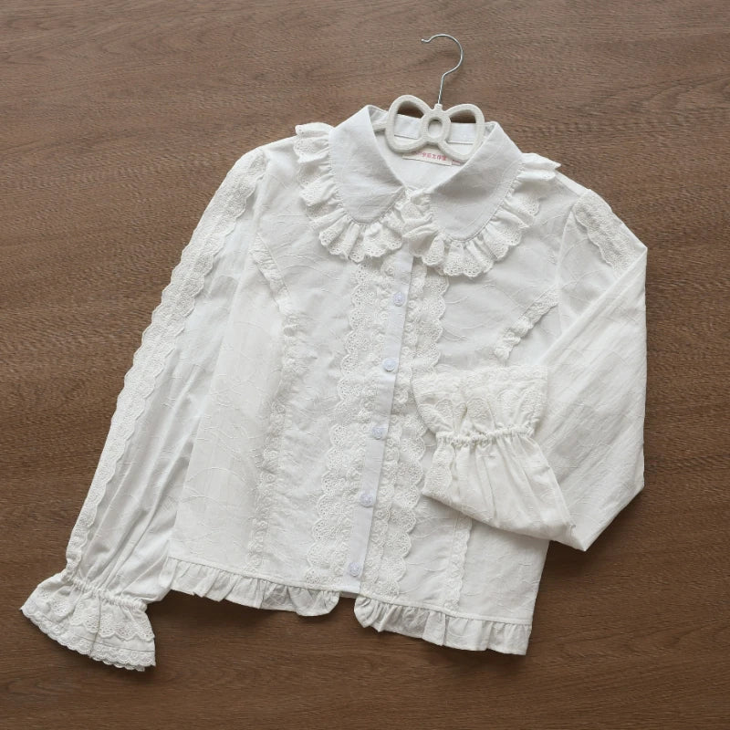 Ruffled Collar Button-Up