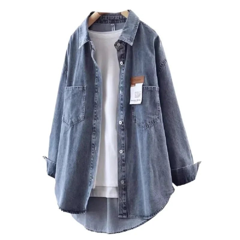 Loose Long Sleeve Casual Denim Shirt