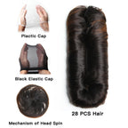 28pcs/Lot Human Hair Extensions Indian Raw Human Hair Bundles with Closures 1B 99J 30 4 Colored Bundles