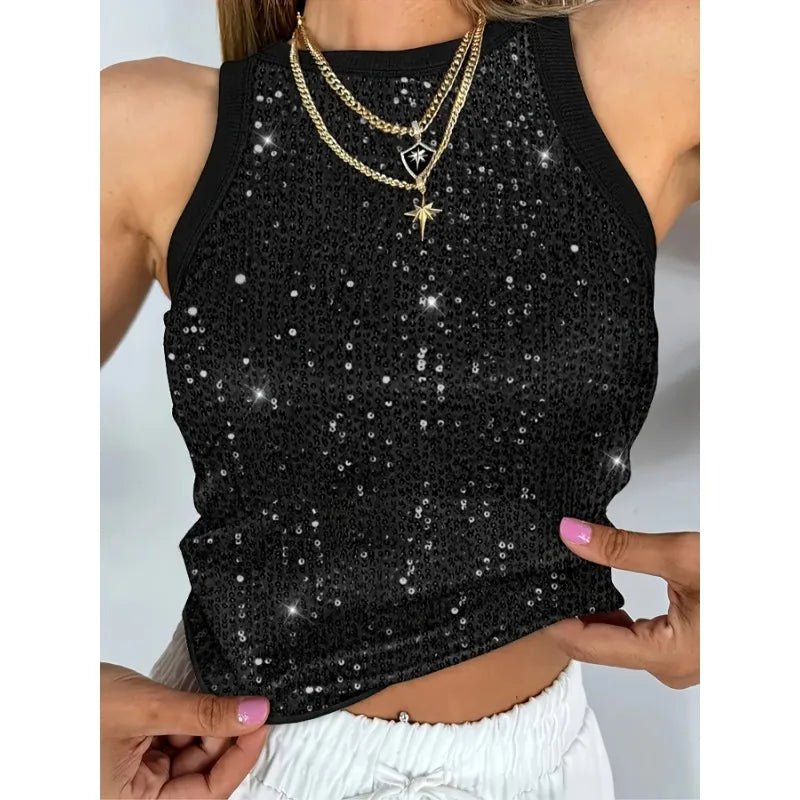 Sequin Sleeveless Tank Top
