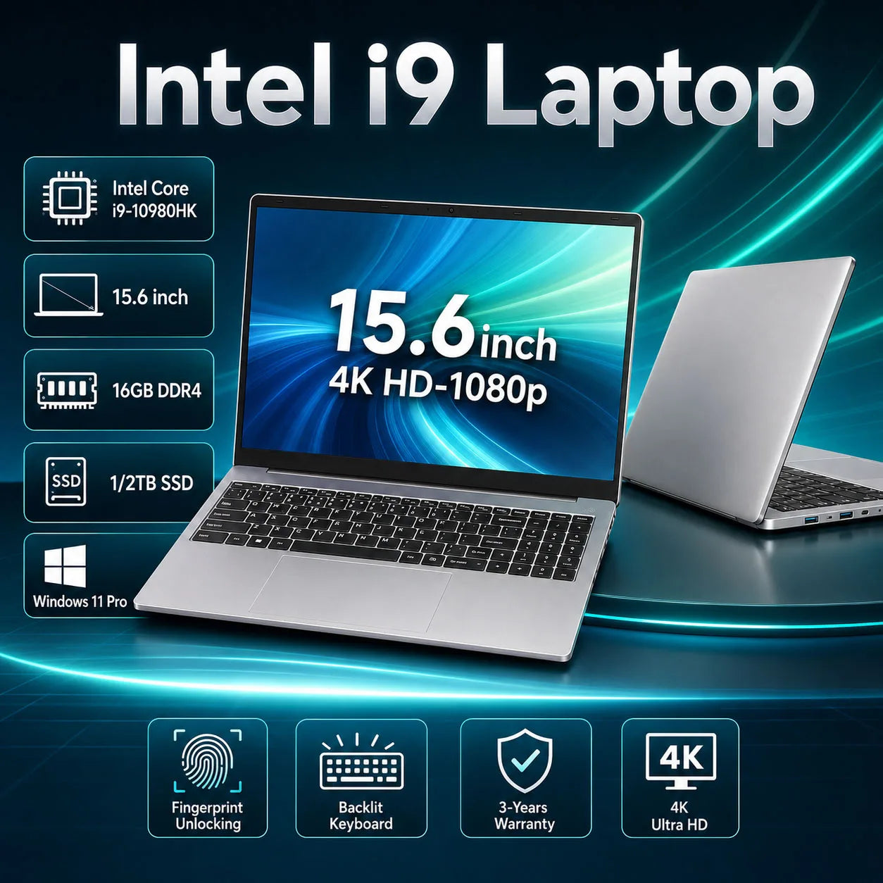 Windows 11 Pro Laptops Intel Core i9-10980HK 16GB RAM 1TB SSD