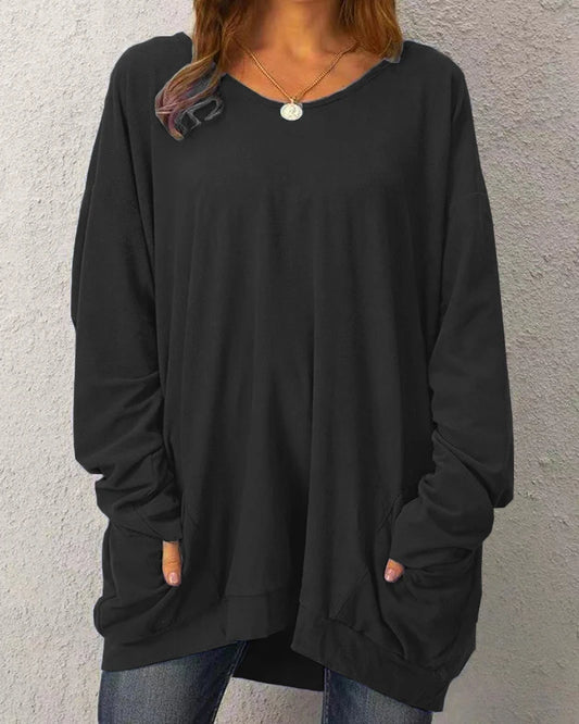 Round Neck Loose Casual Tops