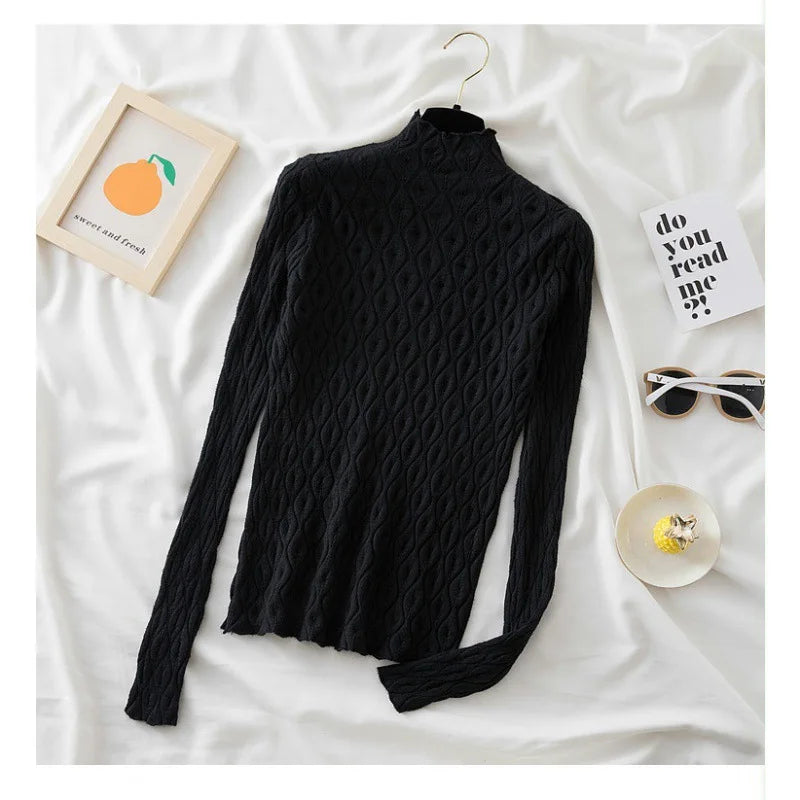 Long Sleeve Turtleneck Knitted Top