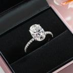 Oval Cut Moissanite Rings S925 Silver
