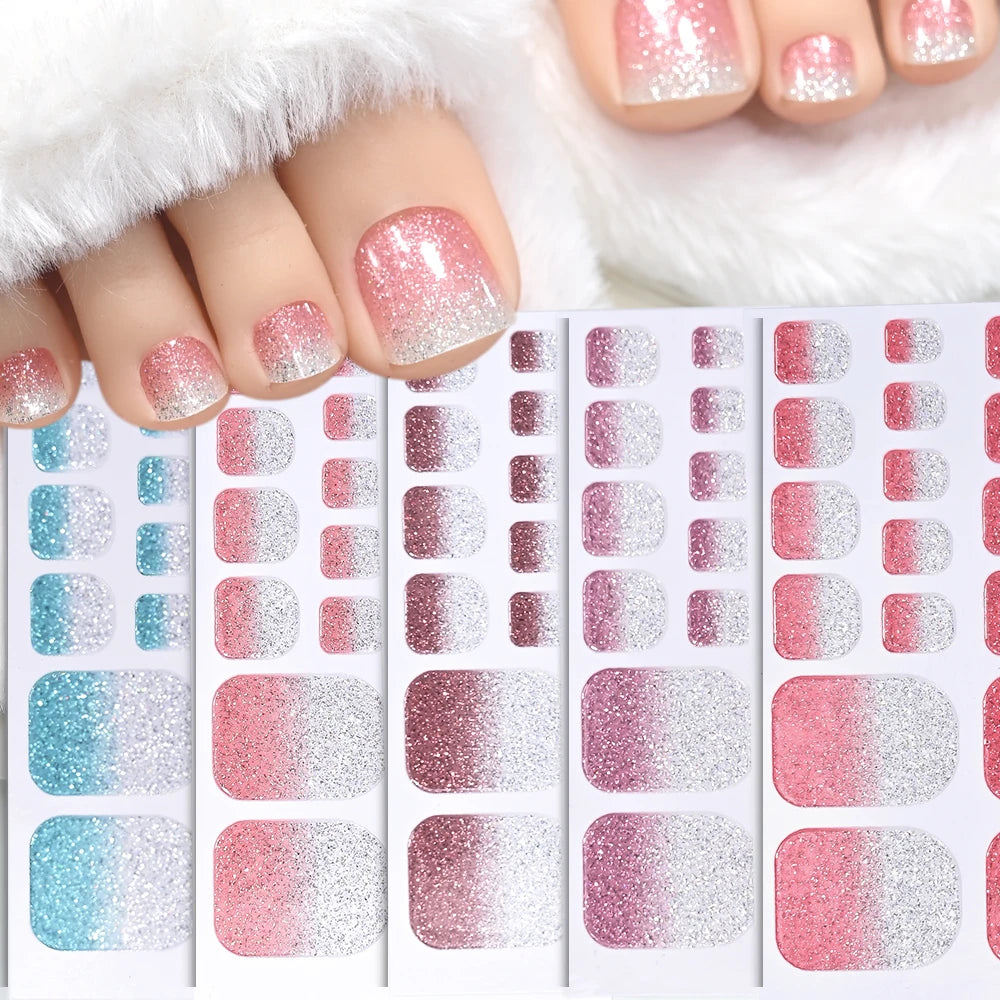 1 set 110 tips Shine Glitter Toenail Stickers