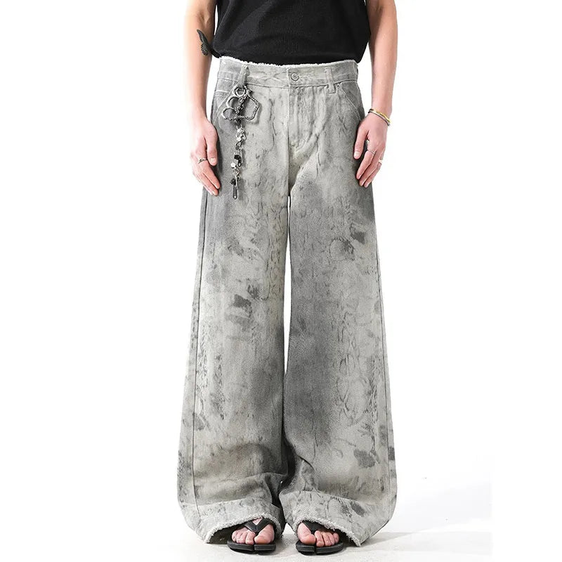 Acid Wash Wide Leg Pants