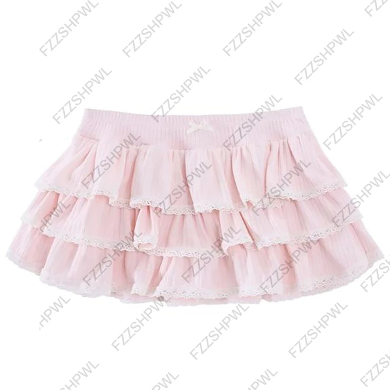 Low Rise Tiered Skirt