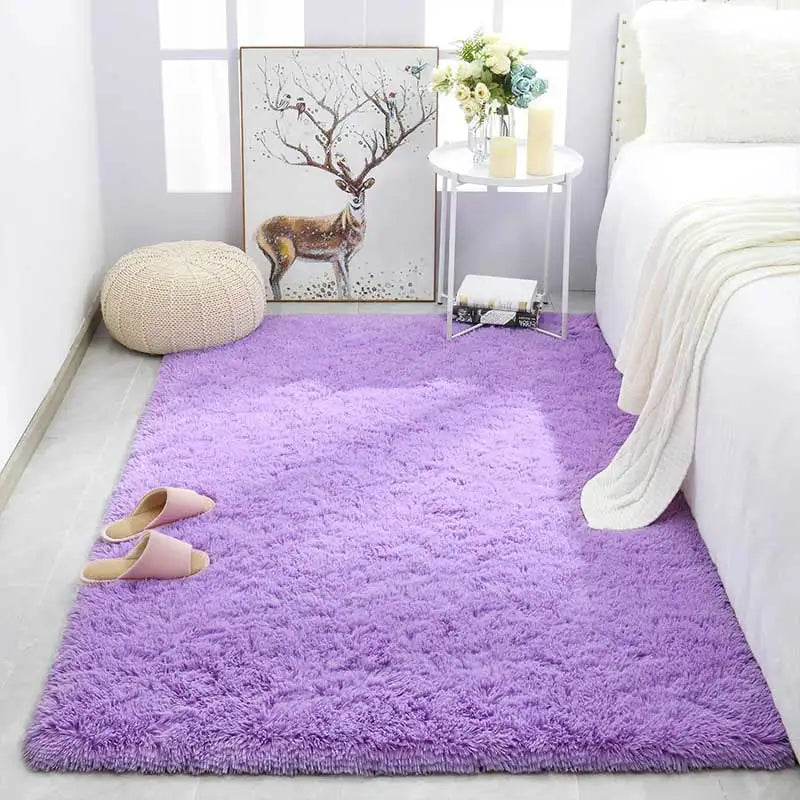 Shag Living Room Silk Wool Carpet