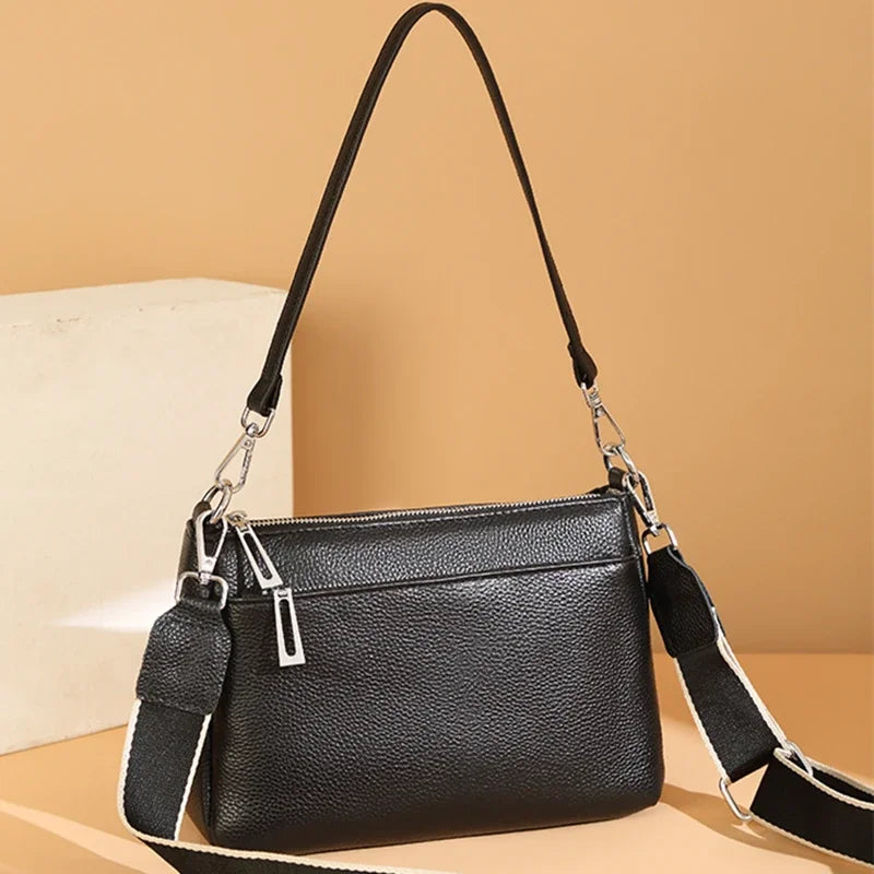 Leather Crossbody Tote Bag
