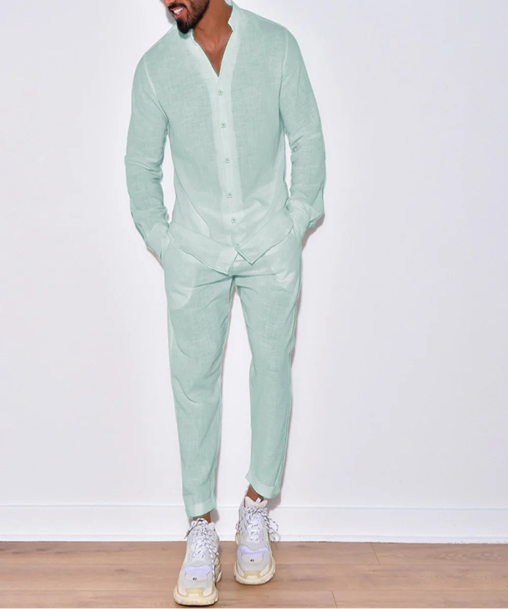Casual Cotton and Linen Suit