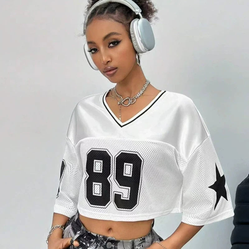 Short Sleeved Digital Pattern Loose T-Shirt