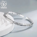 925 Sterling Silver Geometry Totem Open Bracelet
