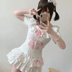 Wave Point Printing Mini Skirt