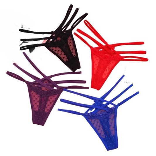 Sexy Lace Thong G-Strings Female Women's Panties Seamless Low Waist Underwear Panty Bowknot Briefs Lingerie for Ladies Underpant