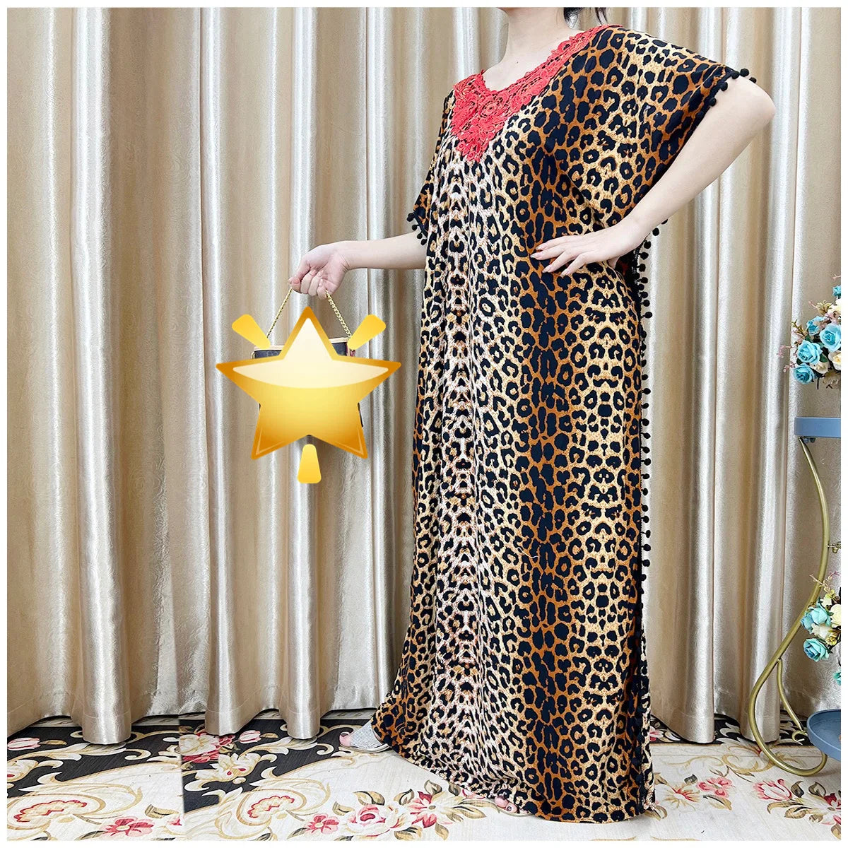New Flower Sleeve African Dresses For Women Muslim Abaya Dubai Turkey Muslim Fashion Hijab Cotta Dress American Islam Clothing