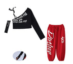 Off Shoulder Crop Top Jogger Pants Set