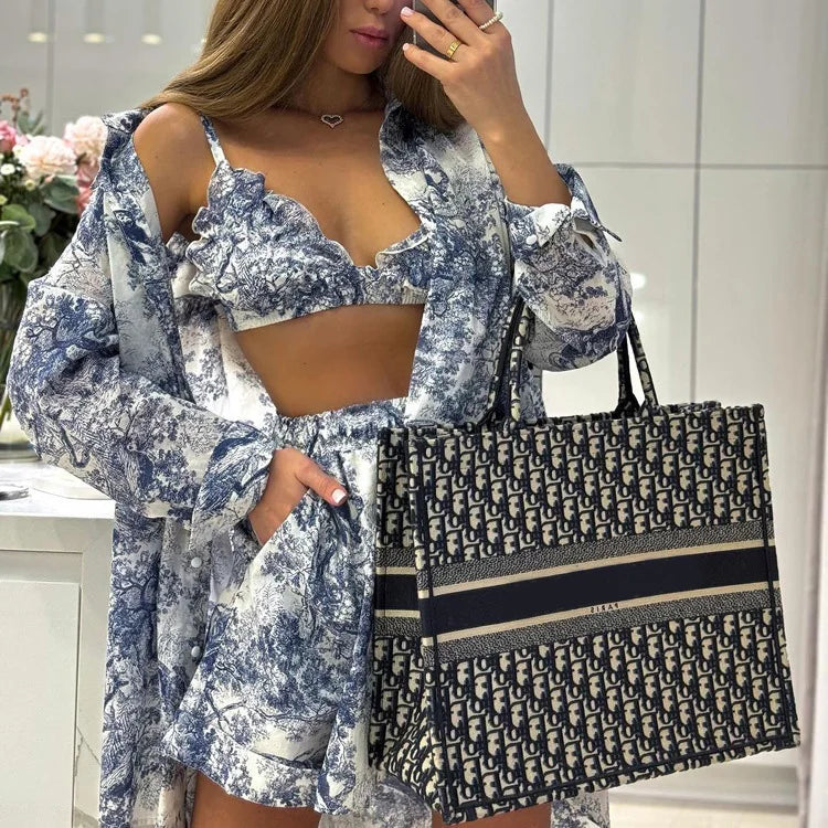 Shirt with Suspender Shorts Set