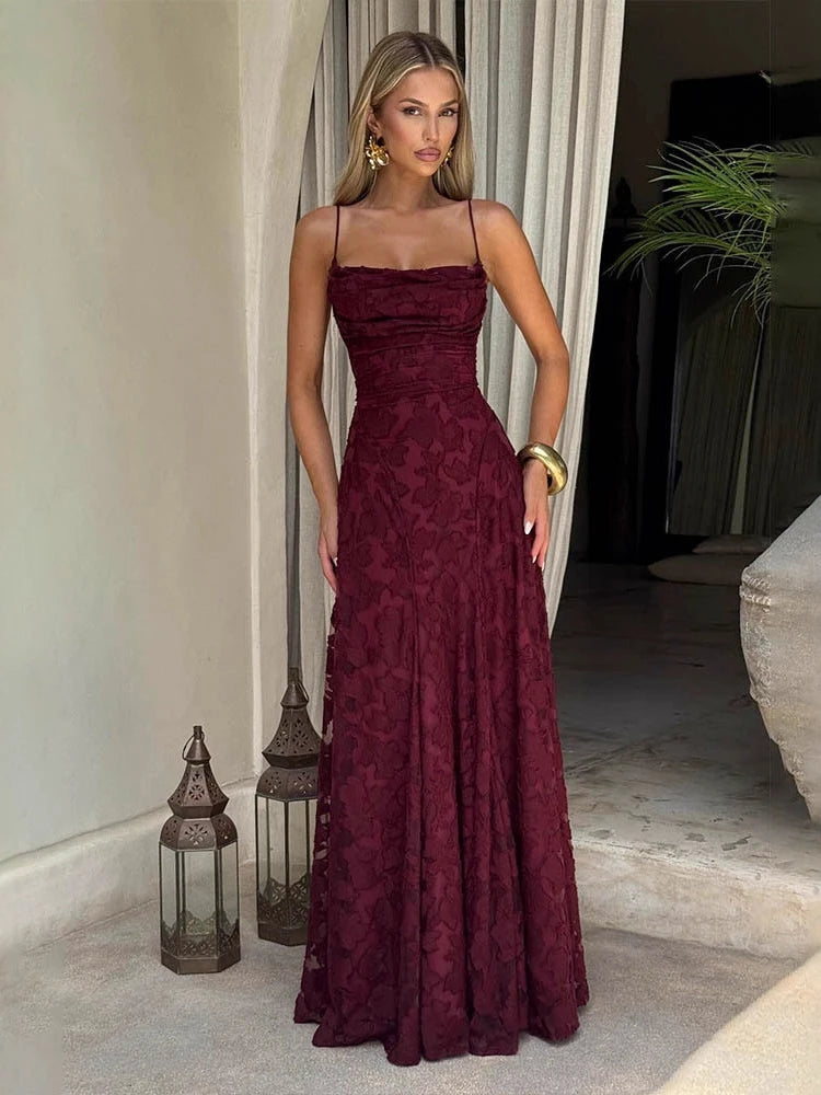 Floral Embroidery Maxi Dress