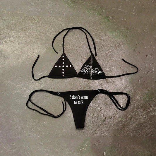 Letter Print Bikini