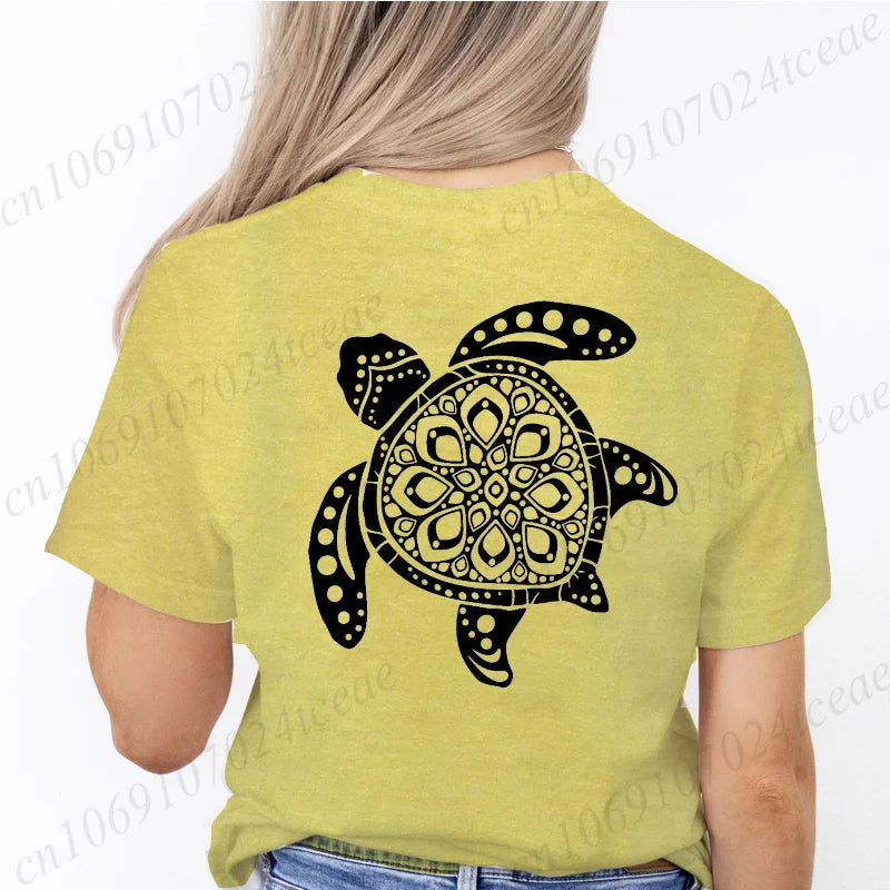 Sea Turtle Floral Print Tee