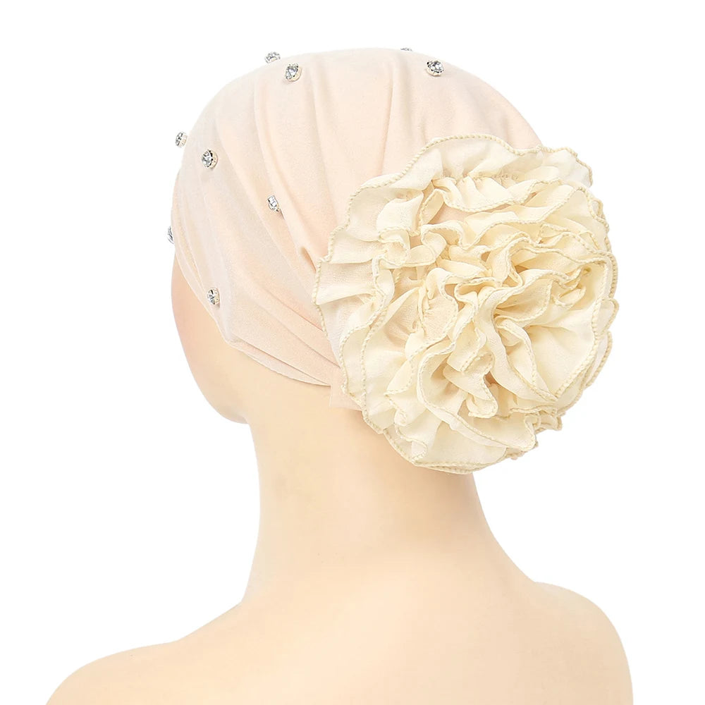 New Muslim Hijab Women Pre-Tied Inner Hijab Caps Soft Cotton Back Flower Muslim women hijab kebaya Islam Underscarf Hijabs femme
