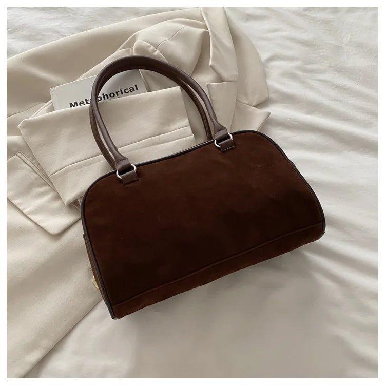 Suede Square Shoulder Bag