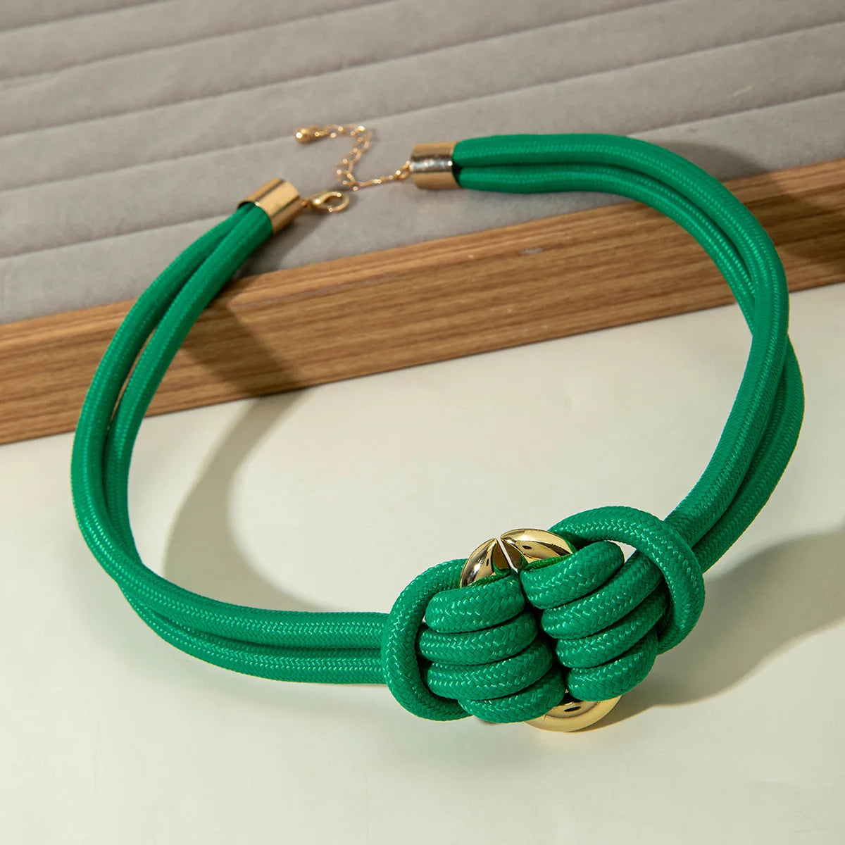 Pure Hand-Woven Mixed Color Knotted Necklace