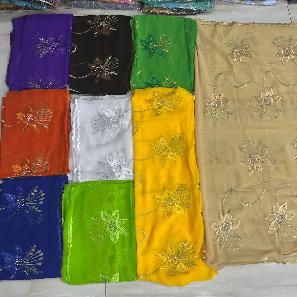 2025 New Dubai Scarf For Muslim Women African Chiffon Big Hijab Islam Hijab Pashmina Turban Headscarf Embroidery Shawls