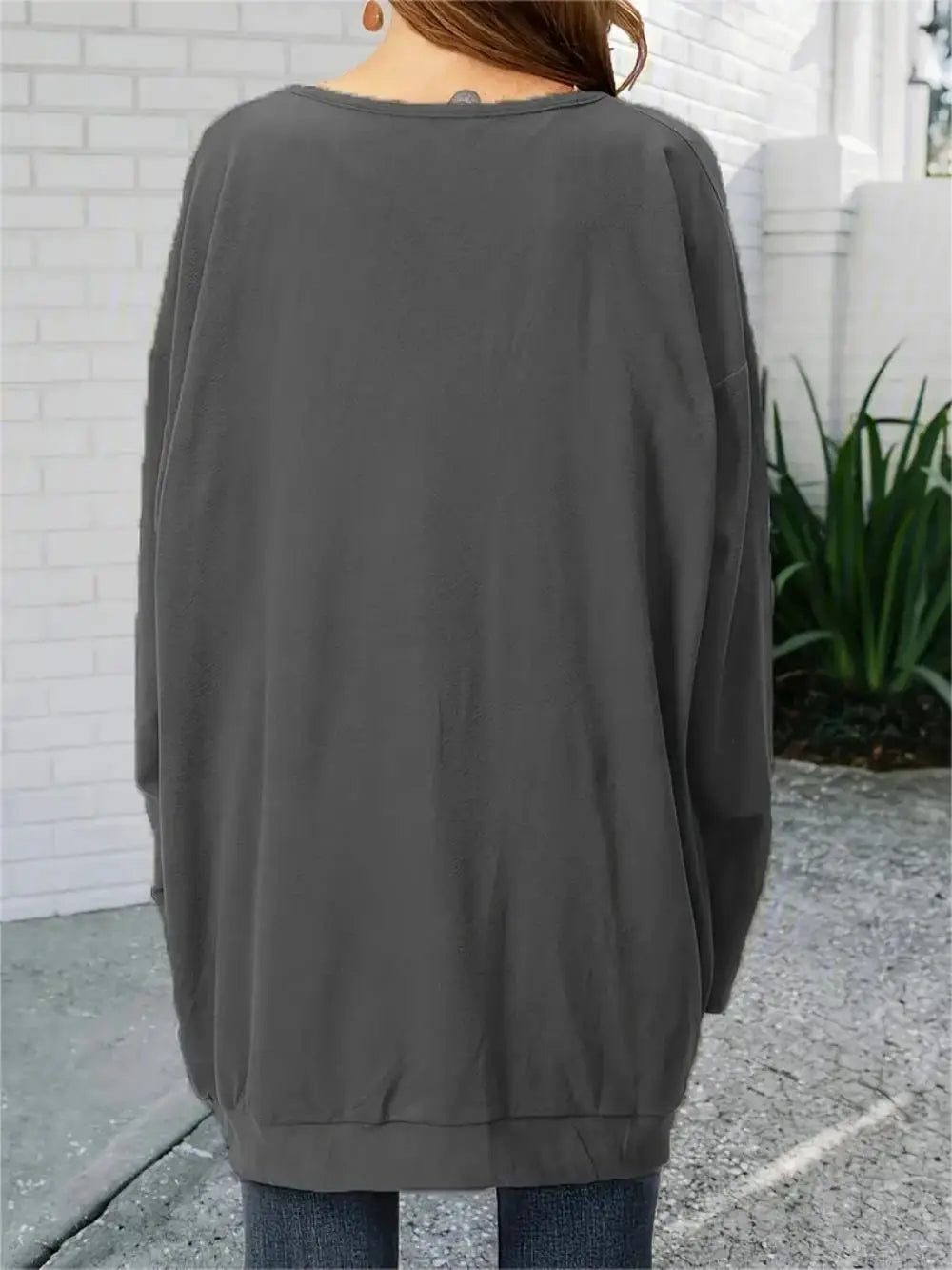 Round Neck Loose Casual Tops