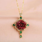 Natural 925 Silver Inlaid Purple Gold Sand Rose Pendant