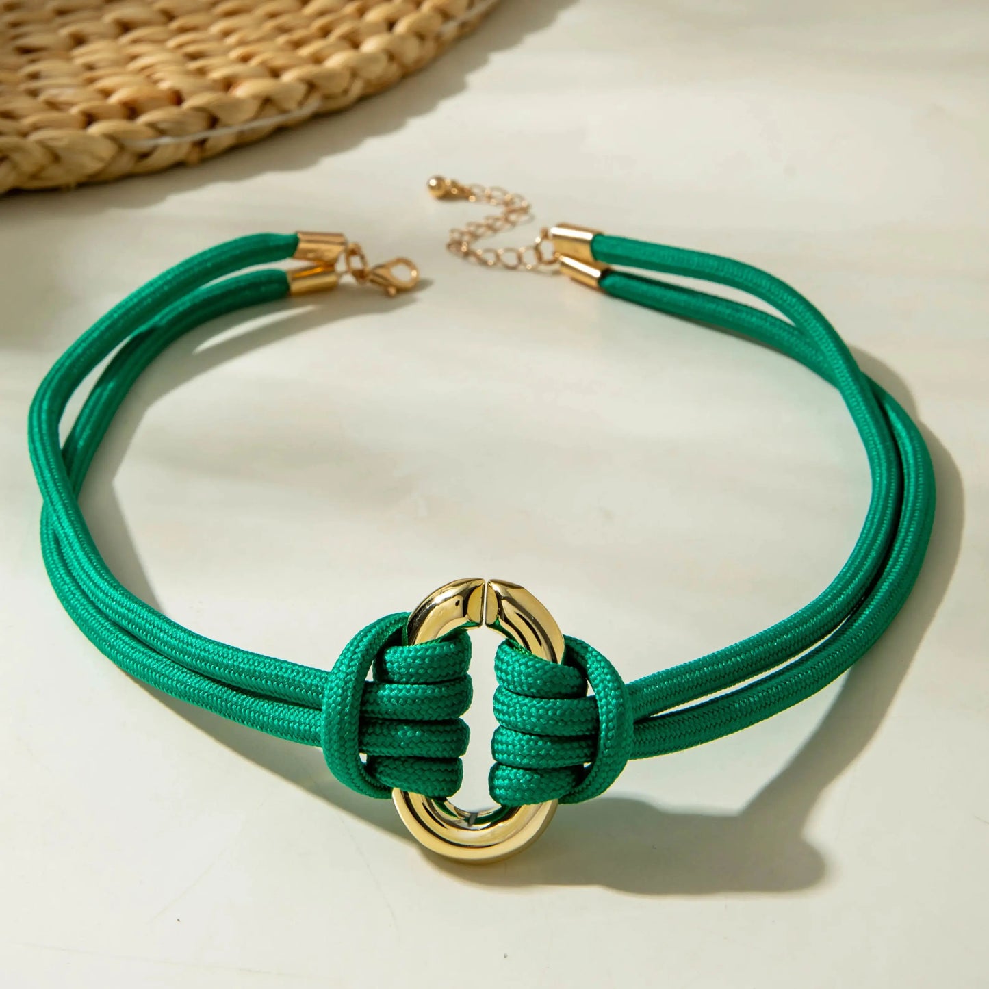 Pure Hand-Woven Mixed Color Knotted Necklace