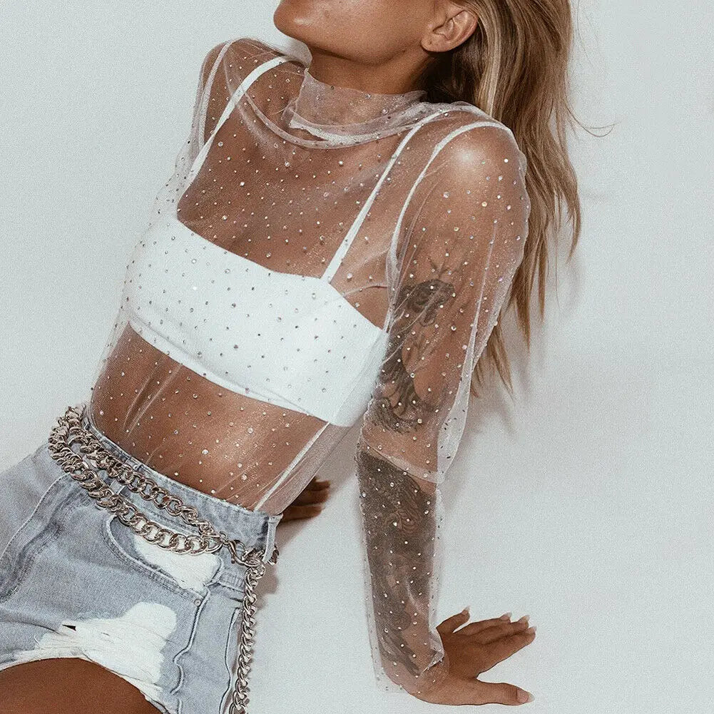 Transparent Sequins Tee