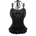 Lace Up Ruffles Cardigan Slim Fit Strapless Vest High Waist Ruched Skirt Set