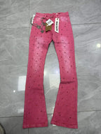 Rhinestone Denim Flared Jeans