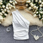 Asymmetrical Pleated Tank Top