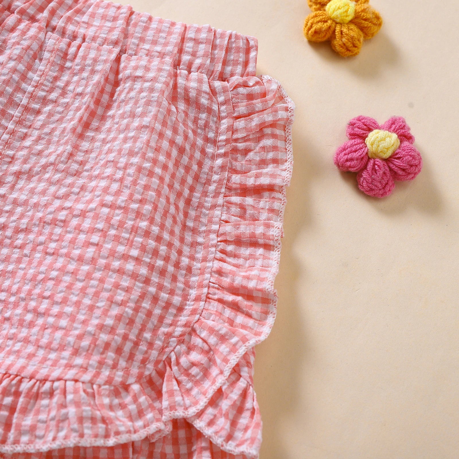 Gingham Ruffle Shorts