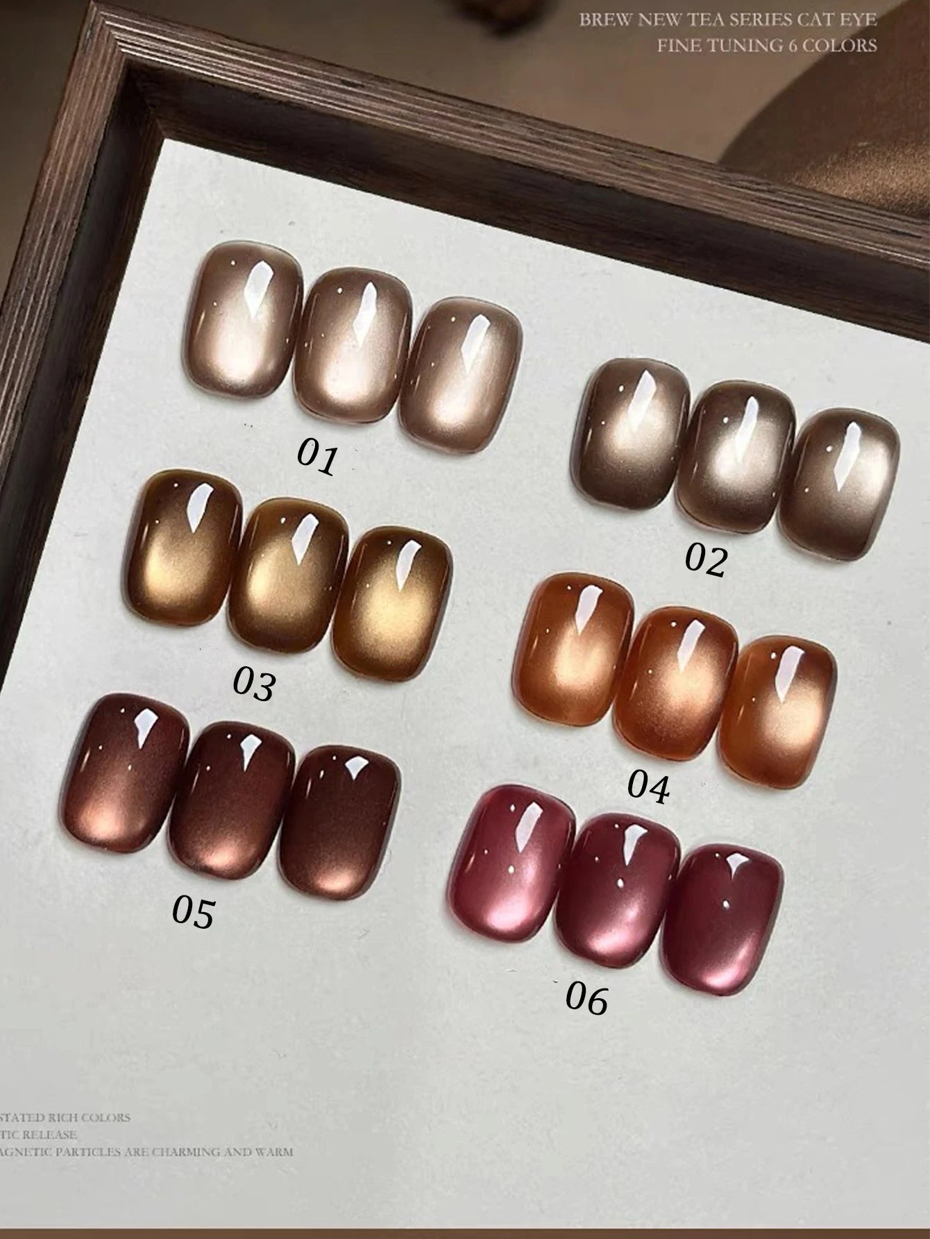 12ML 1-16PCS Beach Essentials Summer Nails Top Selling Fenglin Evening Moonlight Cat Eye Green Glass Bead Magnet Gel Nail Polish