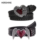 Rose Heart-Shaped Leather Belt