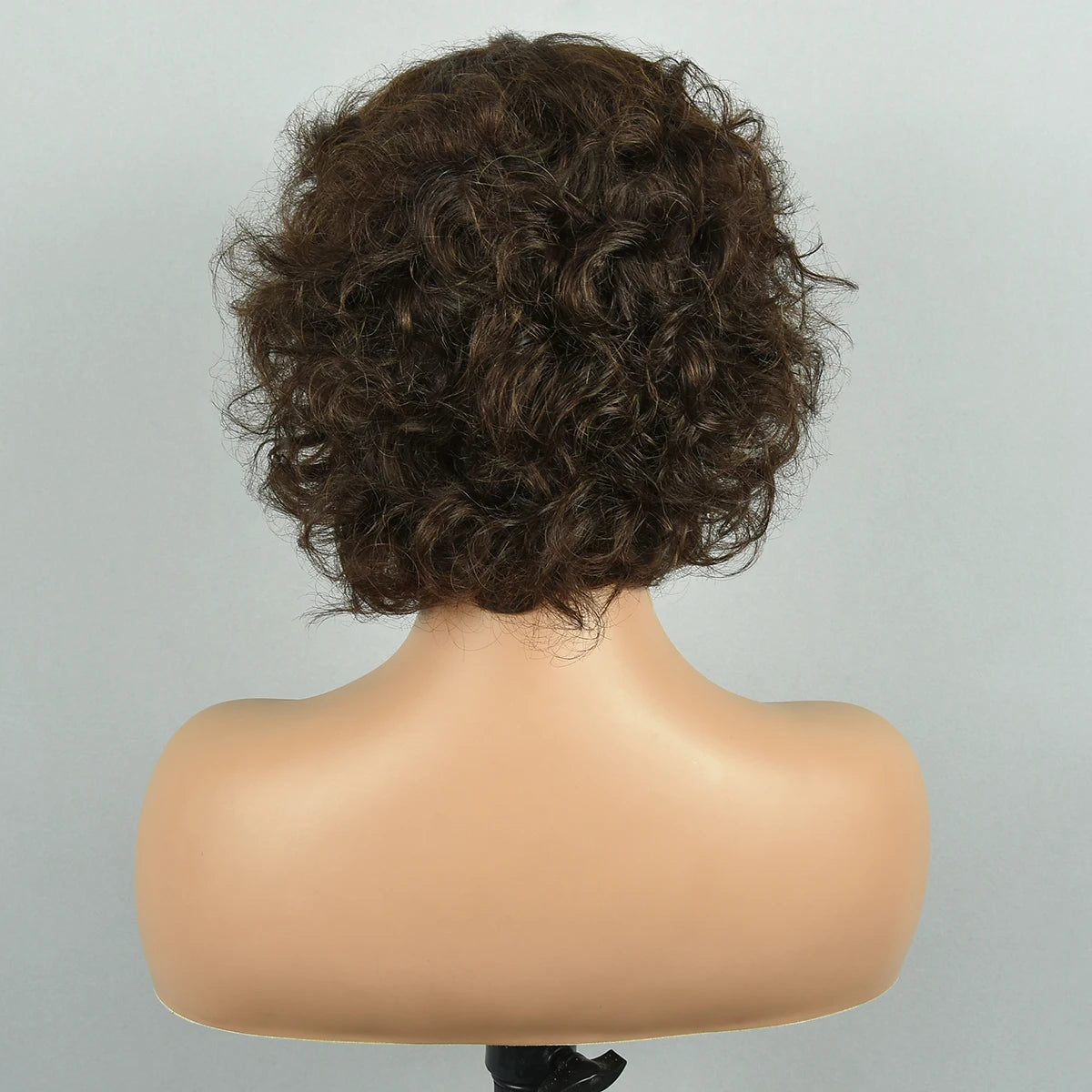 Brown Short Curly Pixie Cut Wig