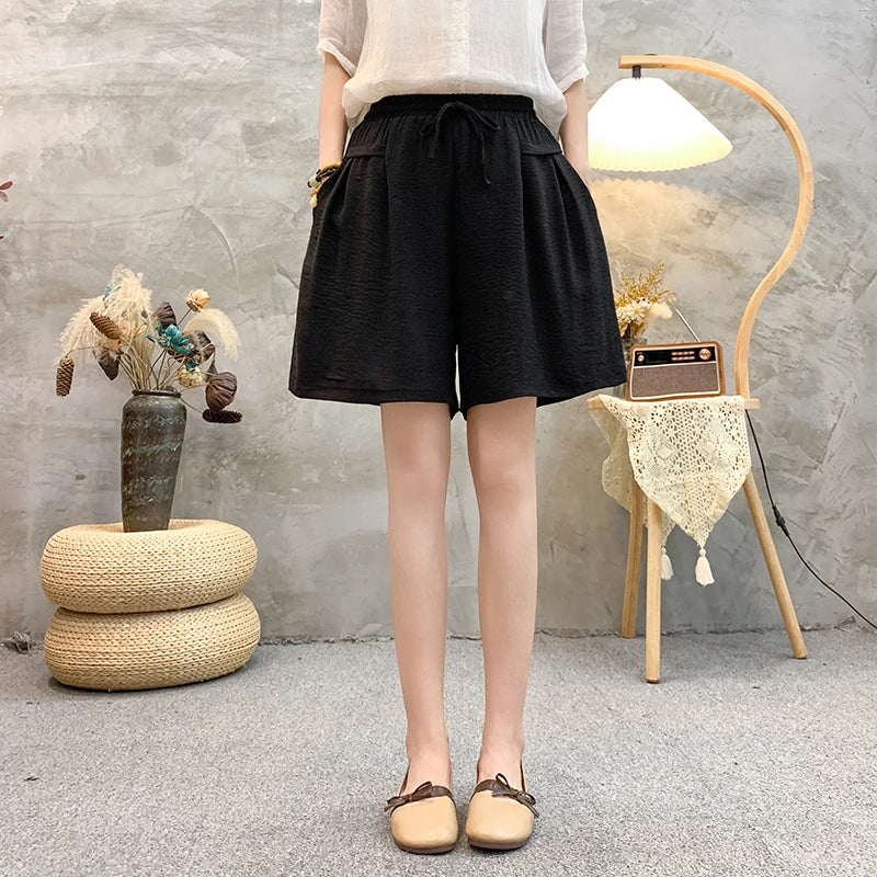 Waist Wide-Leg Shorts