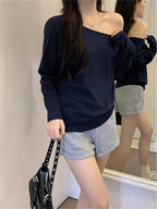 Oversize Off Shoulder Long Sleeve Tee