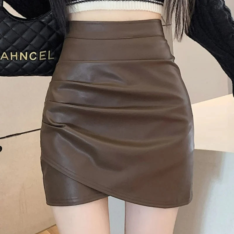 High-Waisted Faux Leather Mini Skirt