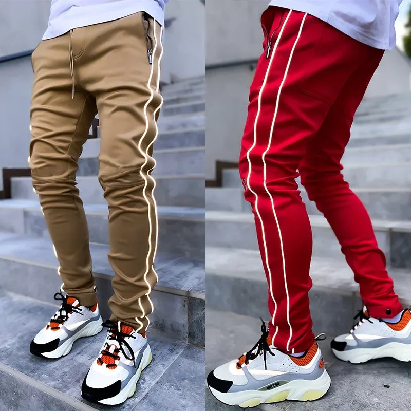 Reflective Straight Sports Casual Trousers