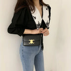 Embroidered Contrast Collar Blouse