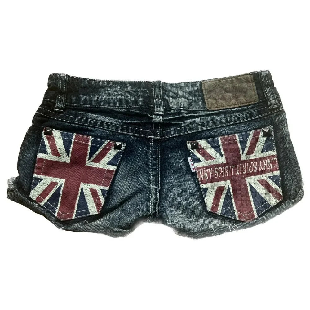 Washed Denim Shorts
