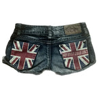 Washed Denim Shorts