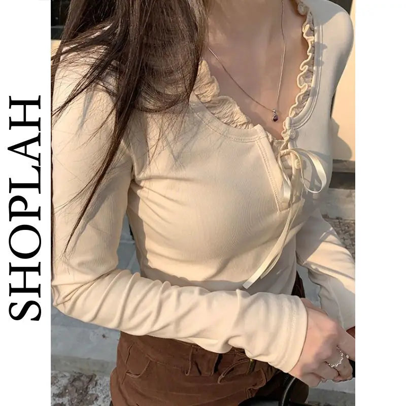 Bow Simple Patchwork Tee