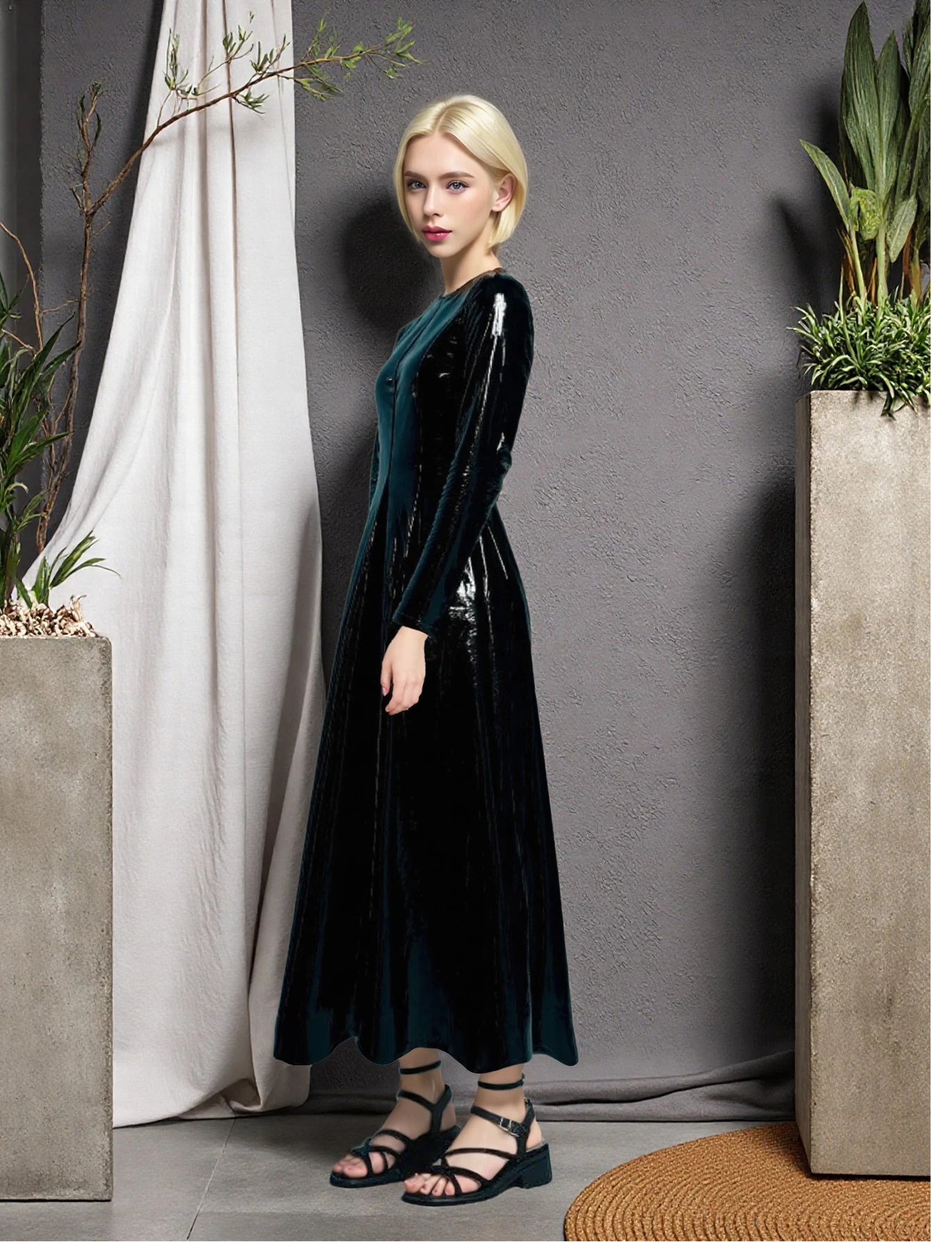 Faux Leather Pendulous Dress