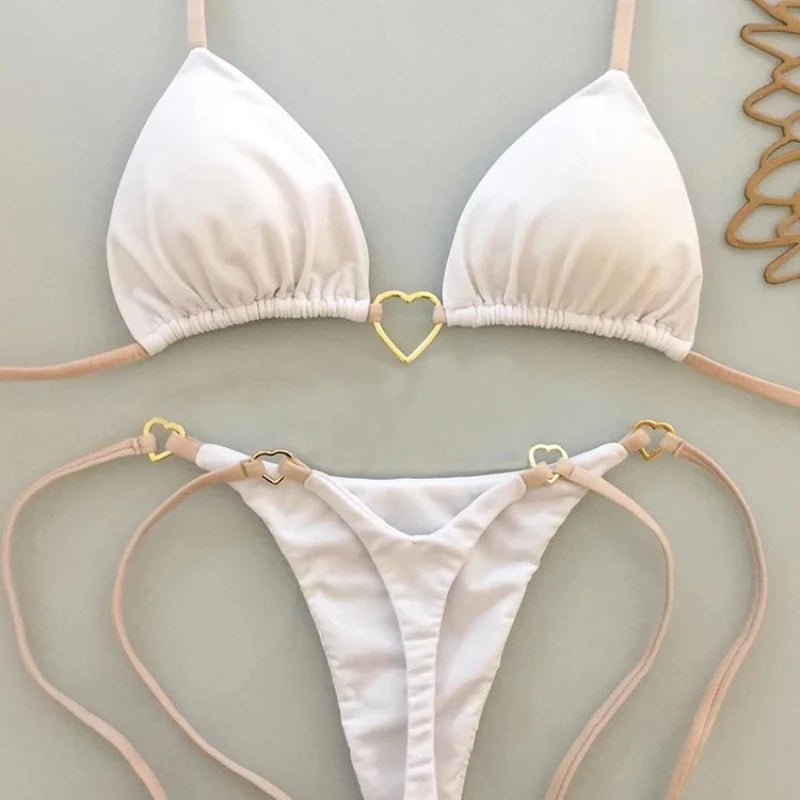 Sweetheart Contrast Bikini Set