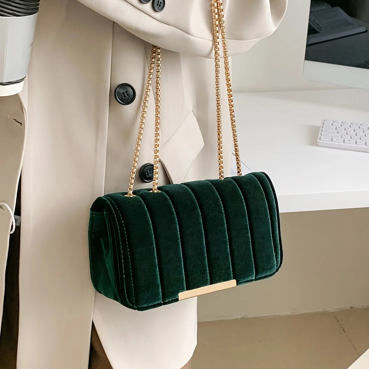 Velvet Shoulder Bag